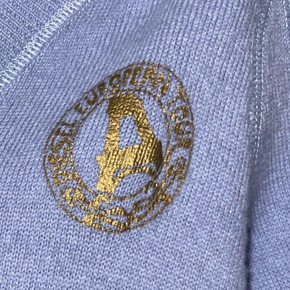 Diesel Blue V-Neck Sweater Wool with Emblem Sm - Picture 3 of 5